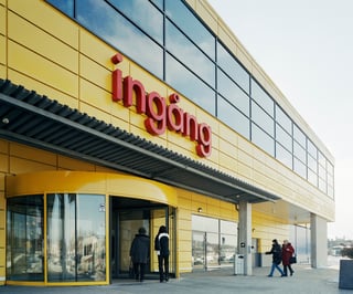 IKEA with a large automatic revolving door